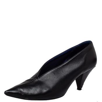 推荐Celine Black Leather V Neck Pointed Toe Pumps Size 37.5商品