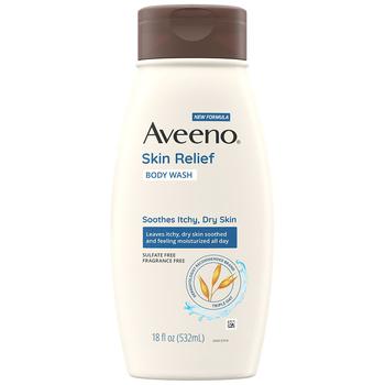 Aveeno | Skin Relief Fragrance-Free Body Wash, Sensitive Skin Fragrance-Free商品图片,满$40享8折, 满折