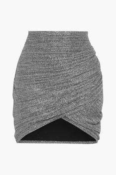 推荐Brendal wrap-effect lamé mini skirt商品