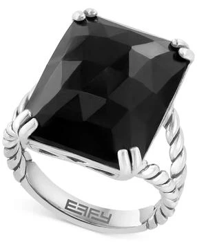 Effy | EFFY® Onyx Rope Statement Ring in Sterling Silver,商家Macy's,价格¥900