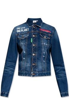 商品DSQUARED2 | Dsquared2 One Life One Planet Distressed Denim Jacket,商家Cettire,价格¥4113图片