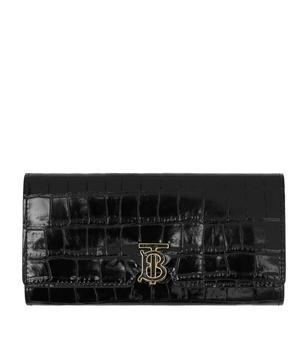 Burberry | Croc-Embossed Leather TB Continental Wallet商品图片,独家减免邮费