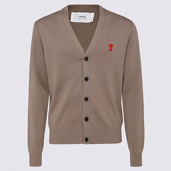 ami毛衣, AMI | BEIGE MOHAIR AMI DE COEUR CARDIGAN商品图片 7.4折