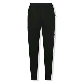 Stone Island Tela Lightweight Stretch Cotton Black Cargo Pants
