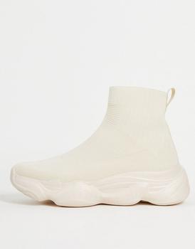 推荐Truffle Collection chunky sole knitted sock trainers in stone drench商品