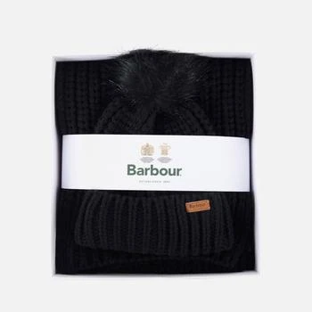 推荐Barbour Women's Saltburn Beanie And Scarf Set - Black商品
