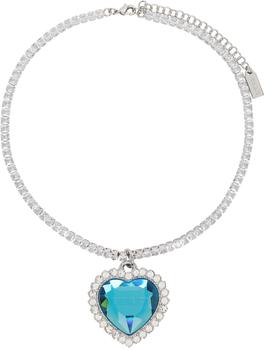 推荐Silver & Blue Crystal Heart Necklace商品