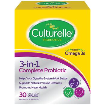 Culturelle | 3-in-1 Complete Probiotic + Omega 3s Capsules商品图片,满$80享8折, 满$40享8.5折, 满折