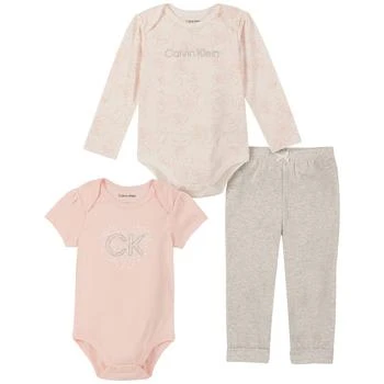 Calvin Klein | Baby Girls Printed Bodysuits and Joggers, 3 Piece Set 4折