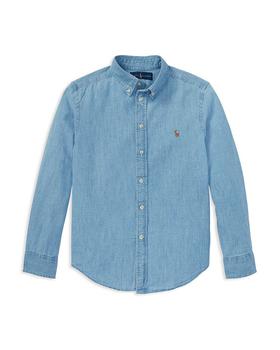 Ralph Lauren | Boys' Chambray Button-Down Shirt - Little Kid, Big Kid商品图片,