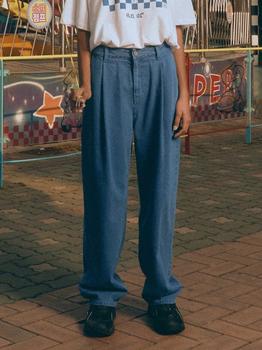 商品EN OR | Wide Pin Tuck Color Jean - Blue,商家W Concept,价格¥1052图片