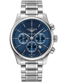 longines master, Longines | Longines Master Automatic Chronograph Blue Dial Stainless Steel Men's Watch L2.859.4.92.6商品图片 7.5折