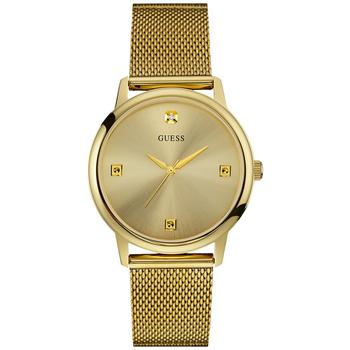 GUESS | Men's Diamond Accent Gold-Tone Stainless Steel Mesh Bracelet Watch 40mm U0280G3商品图片,