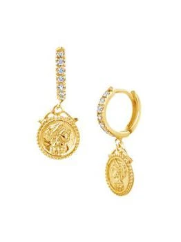 推荐14K Gold Vermeil Sterling Silver & Crystal Drop Earrings商品