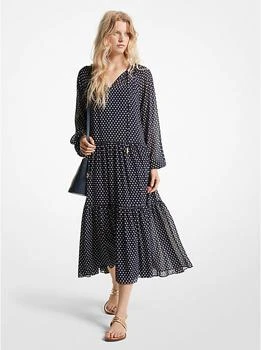 推荐Polka Dot Georgette Tiered Midi Dress商品