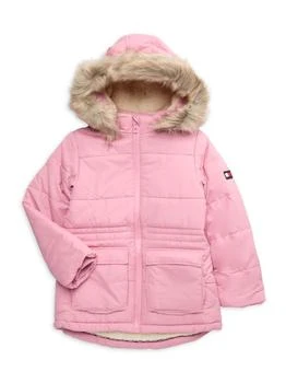 Tommy Hilfiger | Little Girl's Hooded Faux Fur Trim Puffer Jacket,商家Saks OFF 5TH,价格¥282