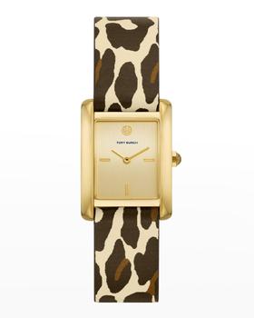 Tory Burch | The Eleanor Watch with Animal-Print Leather Strap商品图片,