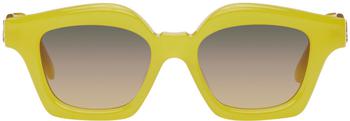 推荐Yellow Acetate Square Sunglasses商品