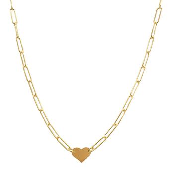 product Adornia Heart Necklace with Paperclip Chain image