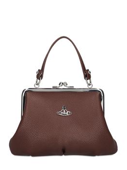 product Granny Frame Faux Grain Leather Bag image
