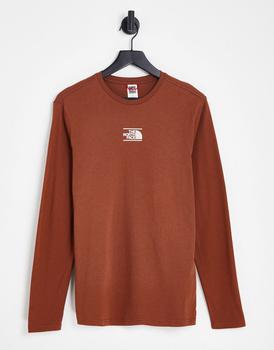 The North Face | The North Face Center Dome long sleeve t-shirt in brown Exclusive at ASOS商品图片,6折×额外8折, 额外八折