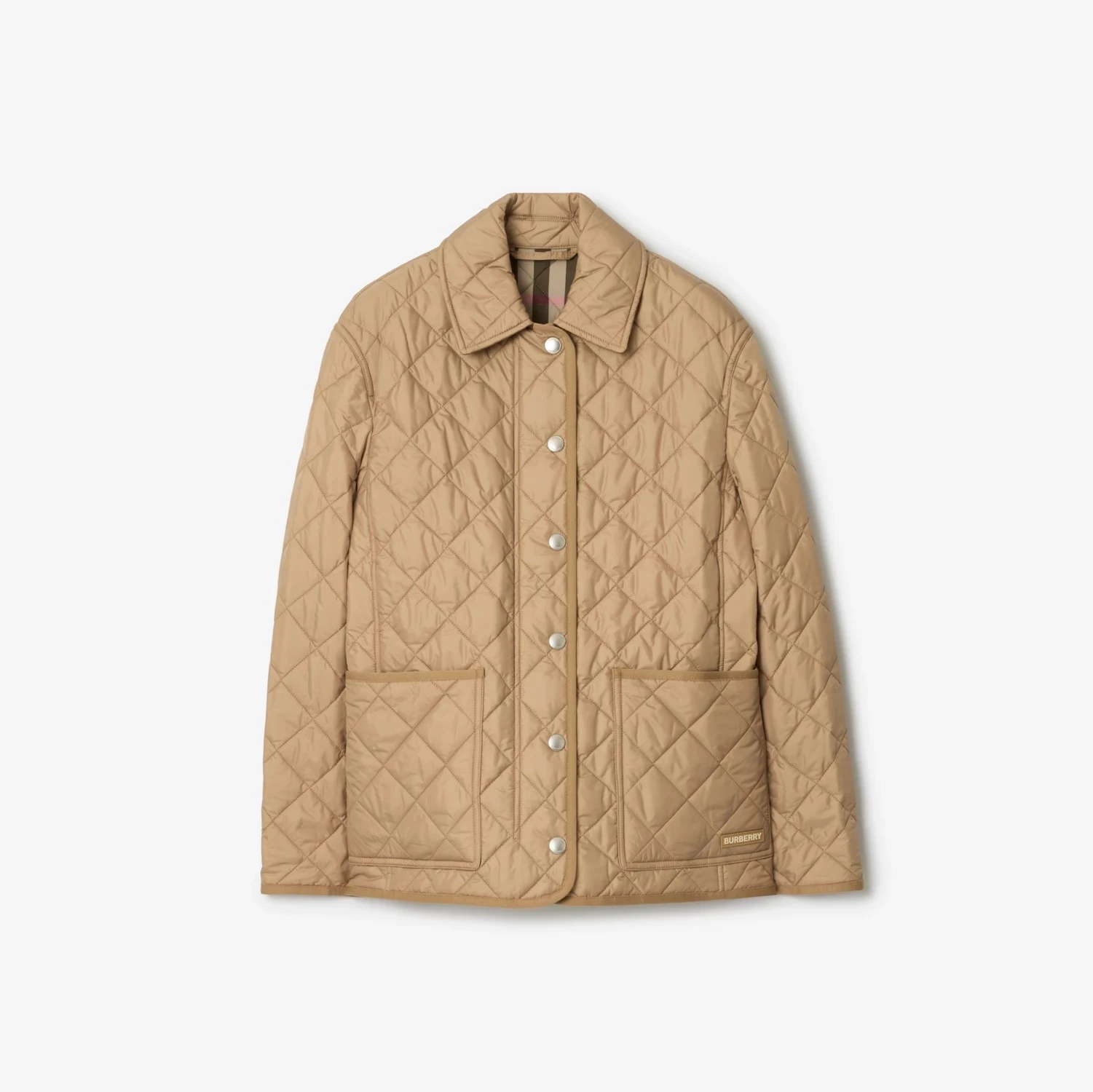 Burberry | BURBERRY/博柏利女士米色聚酰胺贴袋按扣开襟棉服 80914441/80841951,商家VPF,价格¥2718