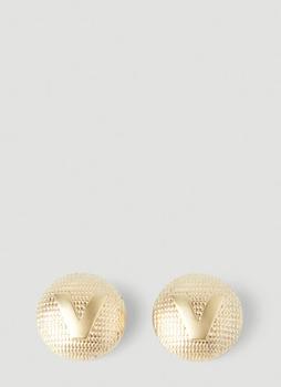 推荐V Button Earrings in Gold商品