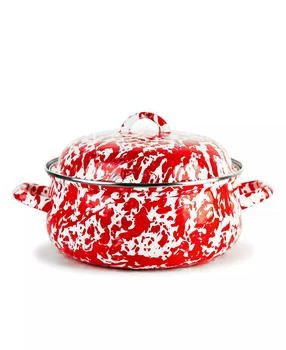 Golden Rabbit | Red Swirl Enamelware Collection 4 Quart Dutch Oven,商家Macy's,价格¥359