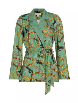 商品L'Agence | Ciara Status Print Robe Blouse,商家Saks Fifth Avenue,价格¥3965图片