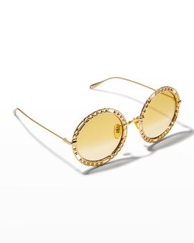 Gucci | Chain Round Metal Sunglasses w/ Straps商品图片,