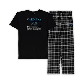 商品Concepts Sport | Men's Black Carolina Panthers Big and Tall Lodge T-shirt and Pants Sleep Set,商家Macy's,价格¥394图片