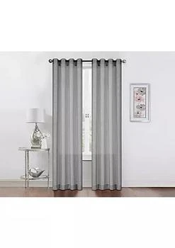 Kate Aurora | Kate Aurora 2 Pack Sparkly Metallic Sheer Grommet Curtains - 52 in. W x 84 in. L, Gray,商家Belk,价格¥247