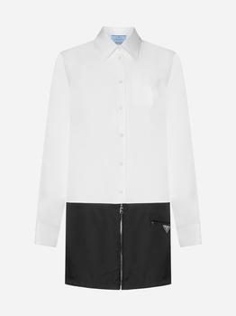 Prada | Cotton and Re-Nylon shirt dress商品图片,