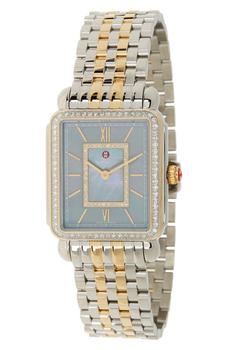 Michele | Deco II Two-Tone Sterling Silver Diamond Bracelet Watch - 0.52 ctw商品图片,6折