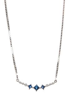 推荐18k White Gold El Mar Sapphire Diamond Bar Pendant Necklace - 0.08 ctw商品