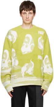 商品Yellow Jacquard Sweater图片
