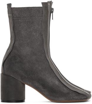 马吉拉鞋女鞋, MAISON MARGIELA | Grey Reversed Anatomic Boots商品图片 3.4折