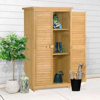Simplie Fun | Wooden Garden Shed 3tier Patio Storage Cabinet,商家Premium Outlets,价格¥2761