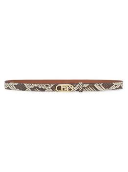 芬迪腰带好用吗, Fendi | Daisy Python Leather Belt商品图片 