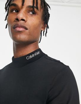 Calvin Klein | Calvin Klein long sleeve t-shirt with logo print in black商品图片,8折×额外9.5折, 额外九五折