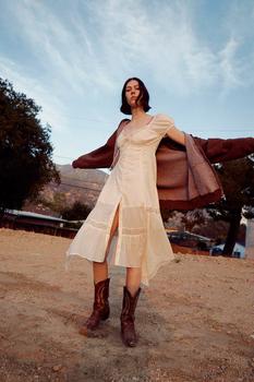 urban outfitter, Urban Outfitters | UO Carmen Ruched Midi Dress商品图片 额外9.5折, 额外九五折