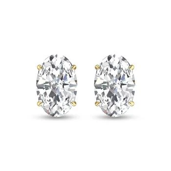 SSELECTS | Lab Grown 1/4 Carat Oval Solitaire Diamond Earrings In 14k Yellow Gold,商家Premium Outlets,价格¥2819