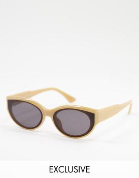 墨镜女, Jeepers Peepers | Jeepers Peepers womens cat eye sunglasses in matte brown - exclusive to ASOS商品图片 4折