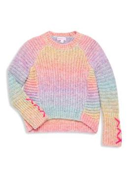 推荐Little Girl's & Girl's Rainbow Gradient Sweater商品