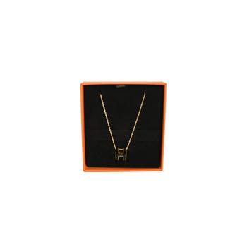 推荐Hermes Pop H Pendant Necklace Gold HW Black商品