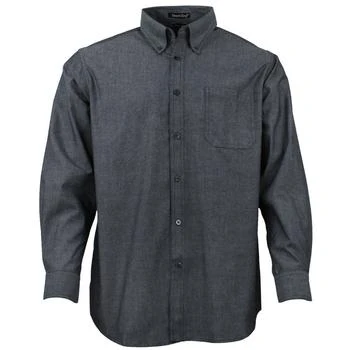 推荐Yarn Dye Chambray Long Sleeve Button Up Shirt商品