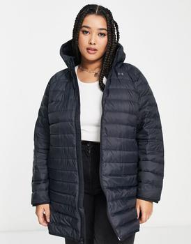 推荐Under Armour 2.0 down puffer parka jacket with hood in black商品