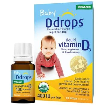 Ddrops | 宝宝维生素D滴剂 400IU 满$30享8.5折, 满折