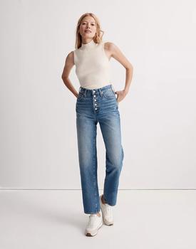 Madewell | The Petite Perfect Vintage Straight Jean in Becker Wash: Button-Front Edition商品图片,