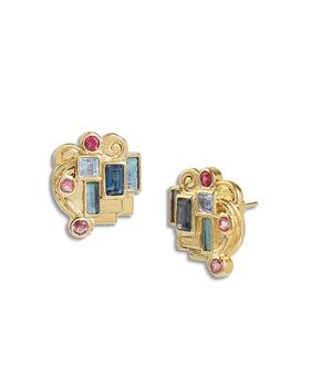 商品Gurhan | 22K Yellow Gold Embrace Multi Gemstone Klimt Stud Earrings,商家Bloomingdale's,价格¥28245图片